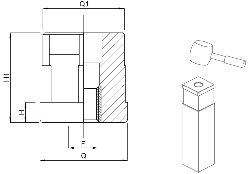 Heavy-Duty-Polyamide-Plug-Square-Stainless-Steel-Insert