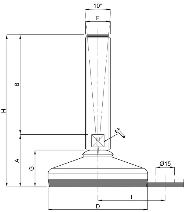 Hygienic-Style-Stainless-Steel-Foot-Articulated-Screw-Bolt-Down-Vulcanized-Rubber