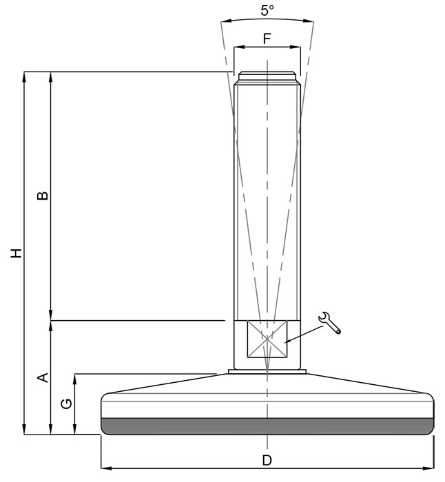 Stainless-Steel-Foot-Medium-Load-Articulated-Antislip